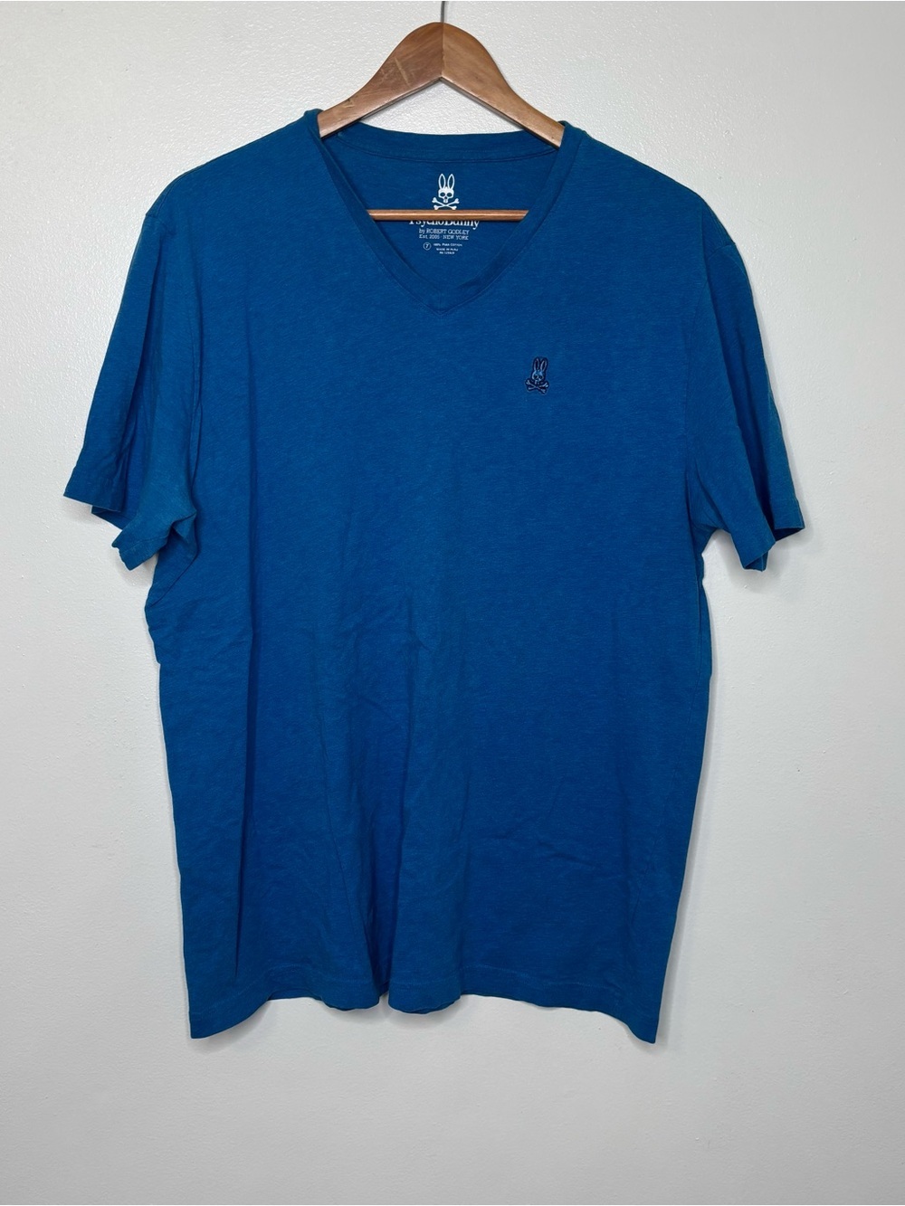 Psycho Bunny Men’s 7/XL Blue Short Sleeve V Neck T shirt